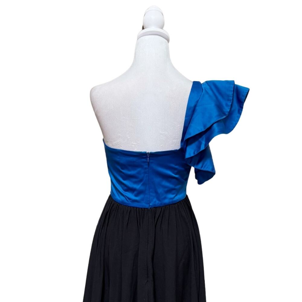 Amur Cleopatra Pleated Midi Dress 2 Blue Black - Picture 6 of 7